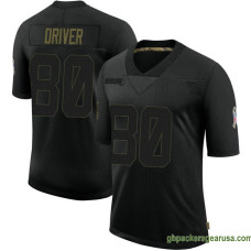 Mens Green Bay Packers Donald Driver Black Game 2020 Salute To Service Gbp212 Jersey GBP374